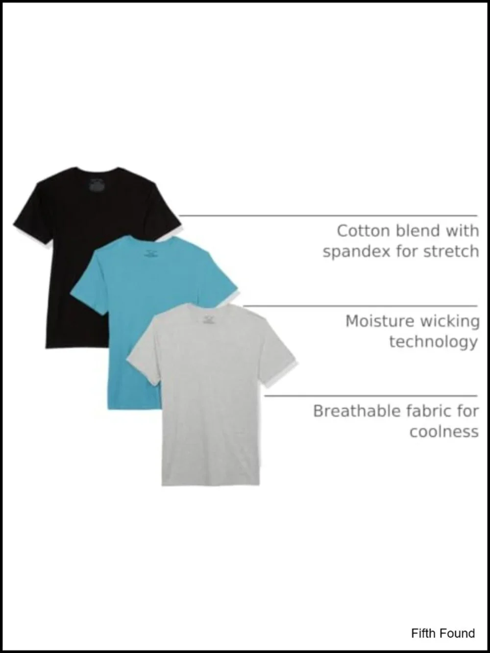 Hanes Men's Originals Stretch Cotton Crew Tees 3-Pack Moisture-Wicking